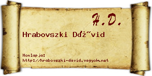 Hrabovszki Dávid névjegykártya